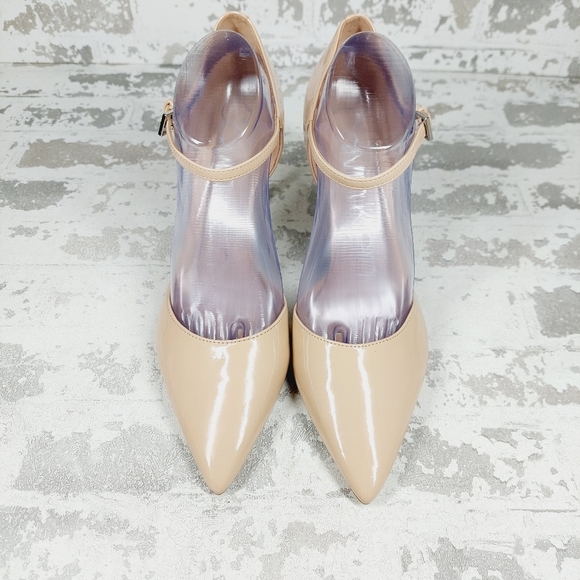 New Calvin Klein Dressa Beige Faux Patent Leather High Heel Pumps K598 - Picture 4 of 12
